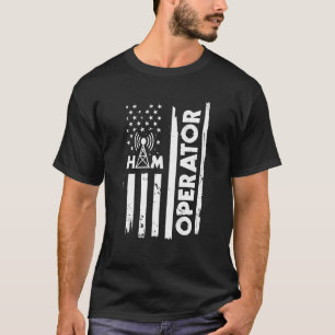 Camiseta Operador de Rádio Flag Ham EUA - América Roupa
