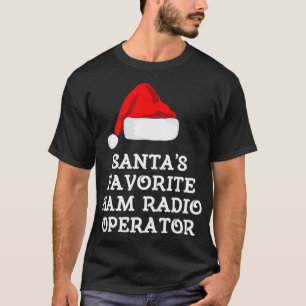 Camiseta Operador de Rádio Ham Favorito Santas Engraçado