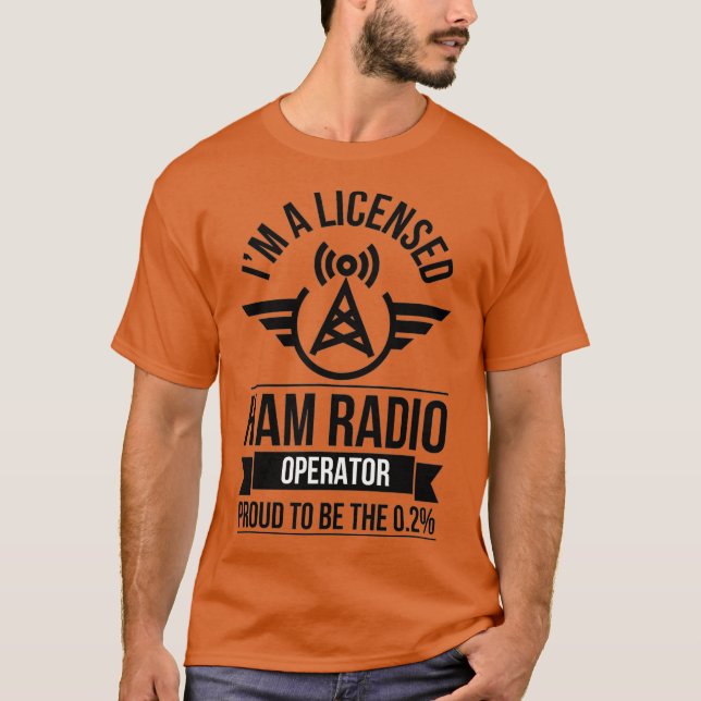 Camiseta Operador de Rádio Ham Licenciado 02 (Frente)
