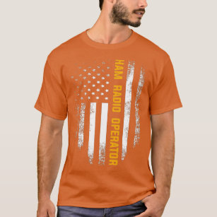 Camiseta Operador de Rádio Vintage American Flag Ham