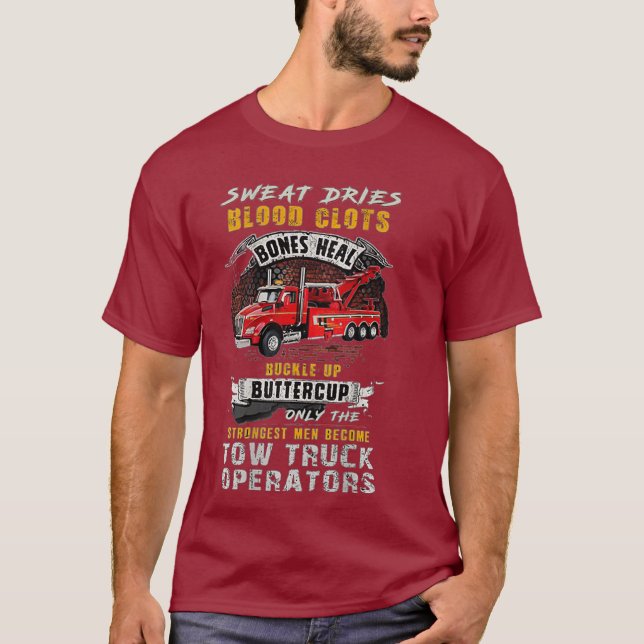 Camiseta Operador de reboque mais forte (Frente)