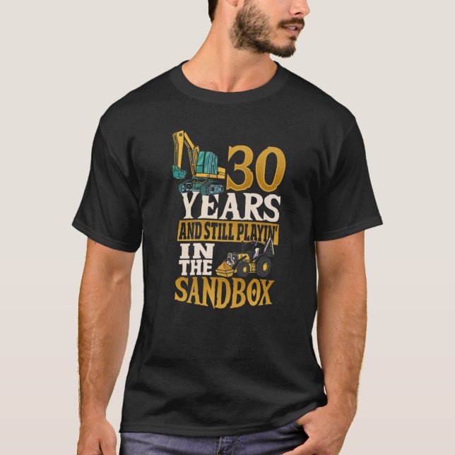 Camiseta Operador Escavador De Mens Aniversário 30 Anos Are (Frente)