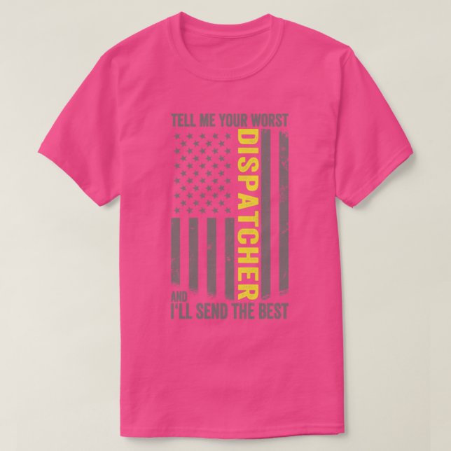 Camiseta Operador US Flag Thin Dourado Line Emergency Disp  (Frente do Design)