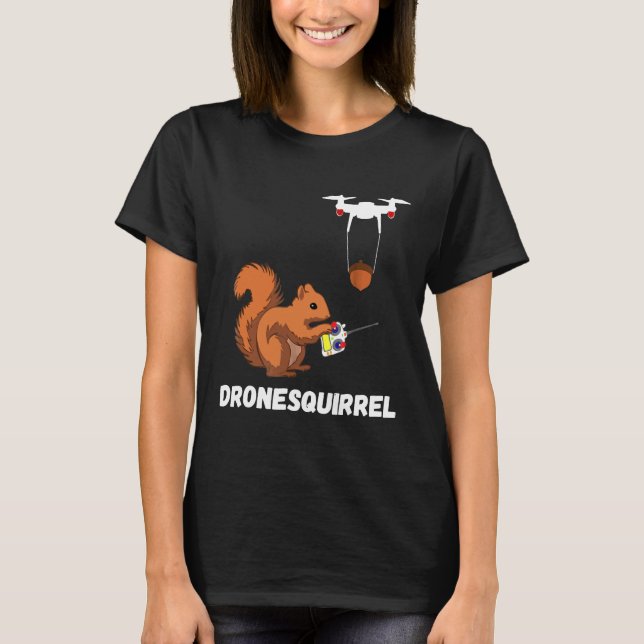 Camiseta Operadores De Quadros Piloto De Drone De Esquilo (Frente)