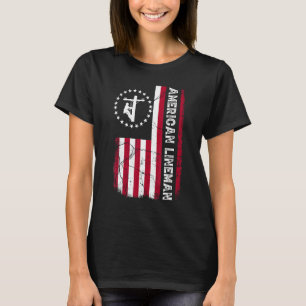 Camiseta Operário de linha Bandeira americana Cabo elétrico