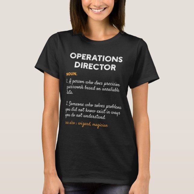 Camiseta Operations Director Profession Funny Dictionary De (Frente)