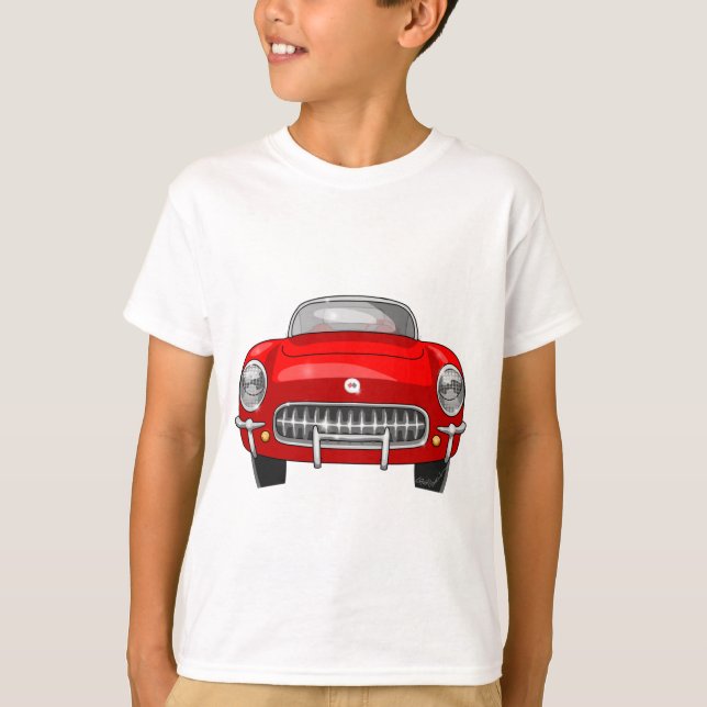 Camiseta Opinião 1955 dianteira de Chevy Corveta (Frente)