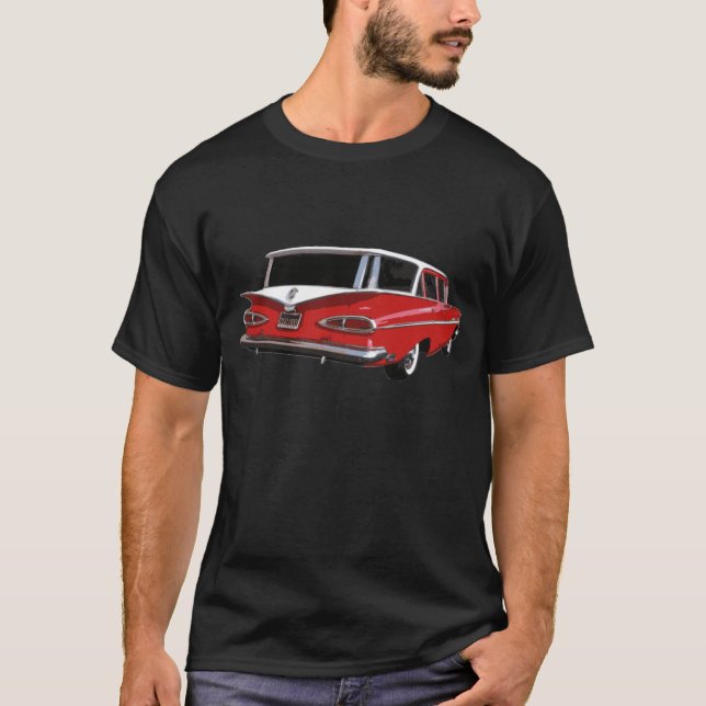 Camiseta Opinião 1959 traseira vermelha & do branco de (Frente)