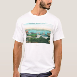 Camiseta Opinião aérea o beira-rio de Vallejo e a égua