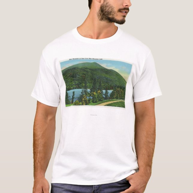 Camiseta Opinião azul do lago Mt da montanha (Frente)