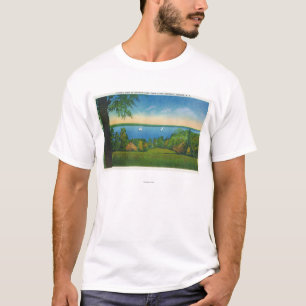 Camiseta Opinião cénico de Hwy do estado do lago Owasco