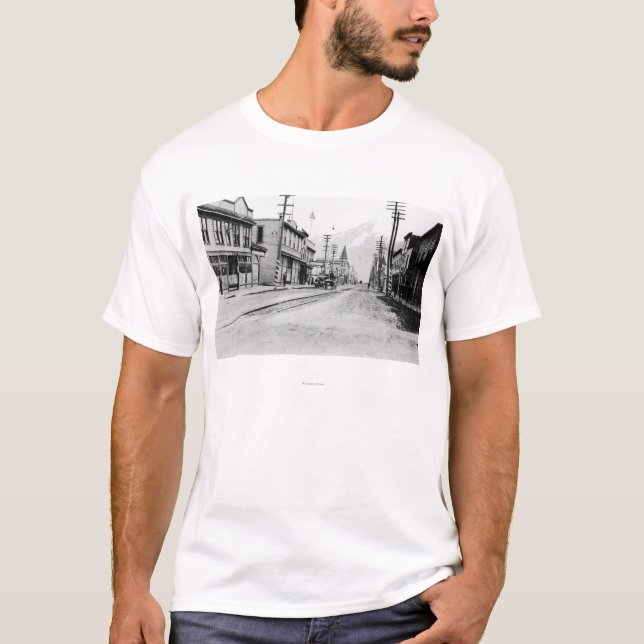 Camiseta Opinião da cidade de Skagway, fotografia de Alaska (Frente)