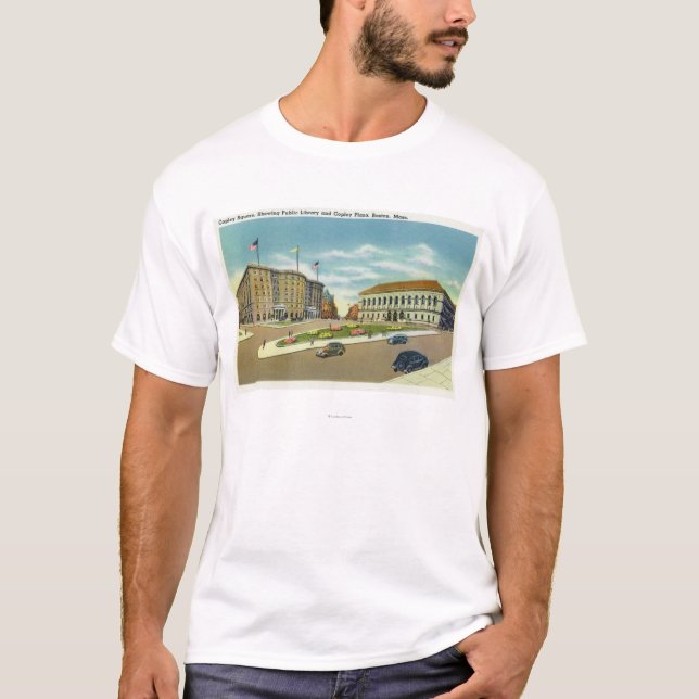 Camiseta Opinião da plaza e do quadrado de Copley o público (Frente)