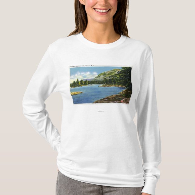 Camiseta Opinião do lago da montanha do elefante (Frente)