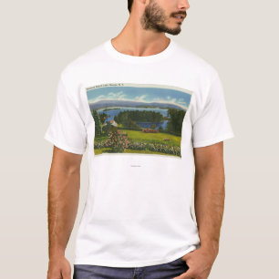 Camiseta Opinião do montanhês da ilha e do lago do diaman