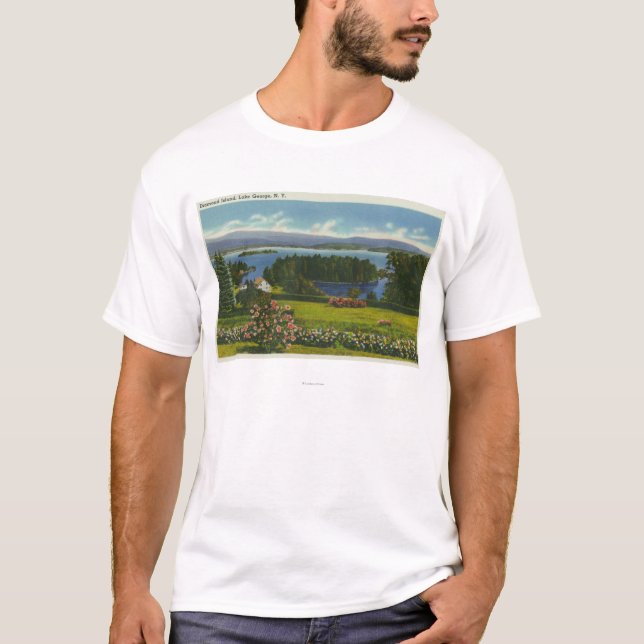 Camiseta Opinião do montanhês da ilha e do lago do diamante (Frente)