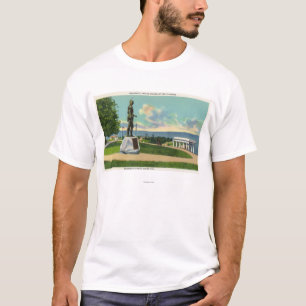 Camiseta Opinião do monte de Coles da estátua de Massasoi