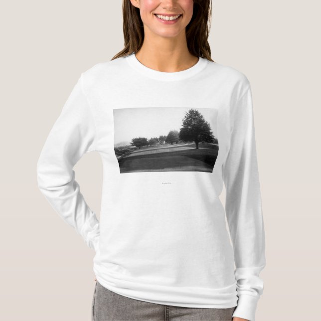 Camiseta Opinião Dourado do curso do lago fairway nas (Frente)