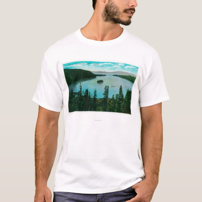 Camiseta Opinião esmeralda da baía no lago TahoeLake Tahoe, (Frente)