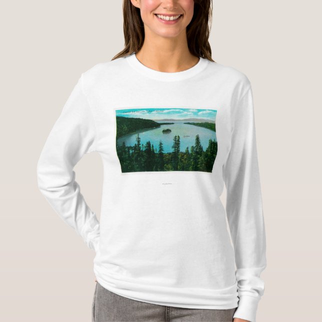 Camiseta Opinião esmeralda da baía no lago TahoeLake Tahoe, (Frente)