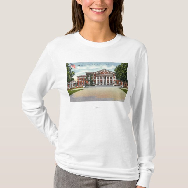 Camiseta Opinião exterior a faculdade estadual de NY para (Frente)