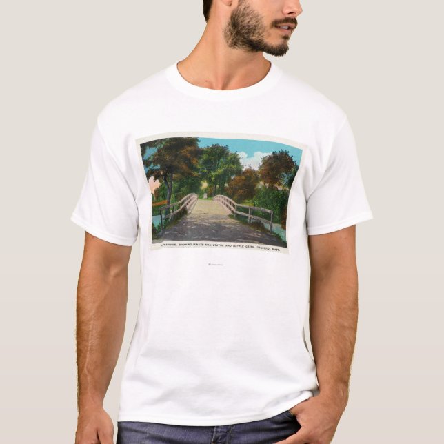 Camiseta Opinião norte velha da ponte da estátua minúscula (Frente)