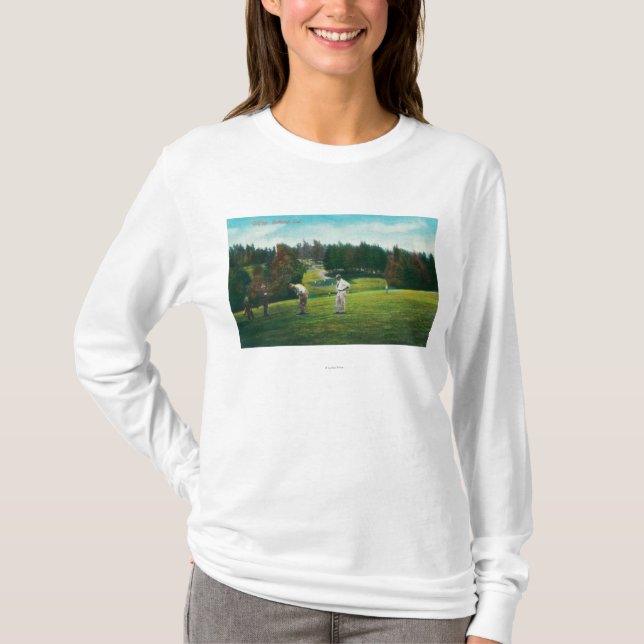 Camiseta Opinião o jogador de golfe aproximadamente pronta (Frente)