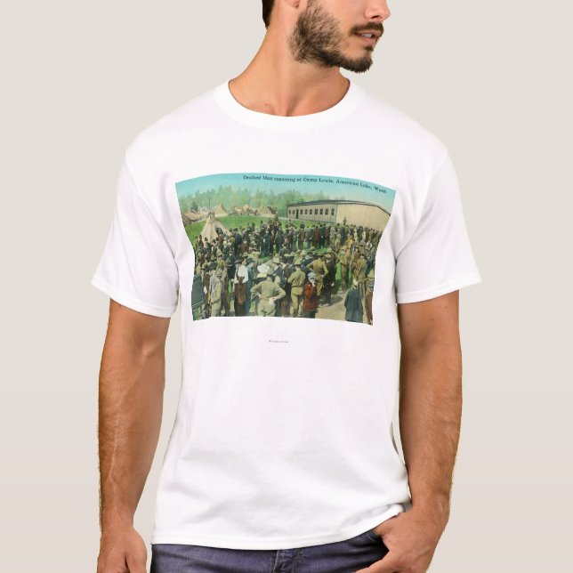 Camiseta Opinião os soldados esboçados que relatam para o (Frente)