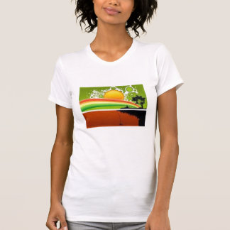 Camiseta opinião retro do arco-íris do sol
