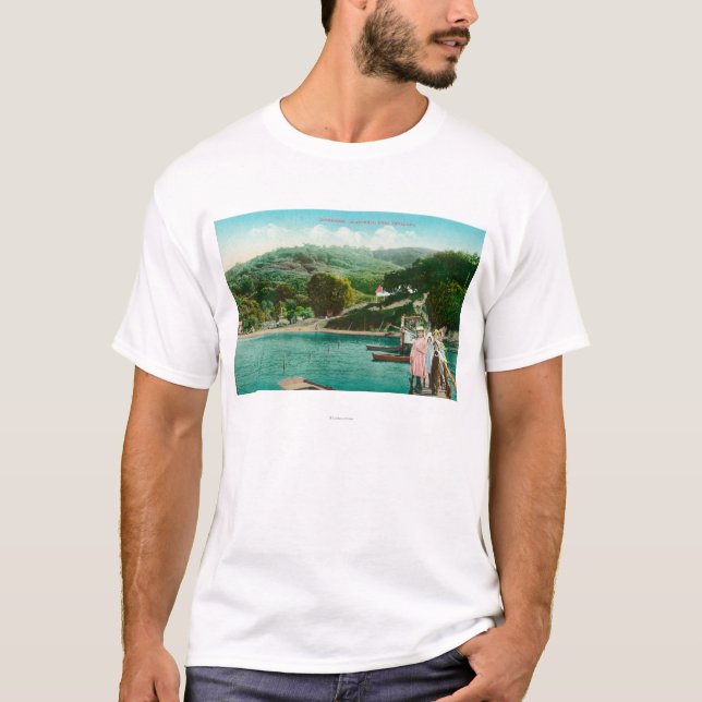 Camiseta Opinião uma família no lago DockInverness, CA (Frente)