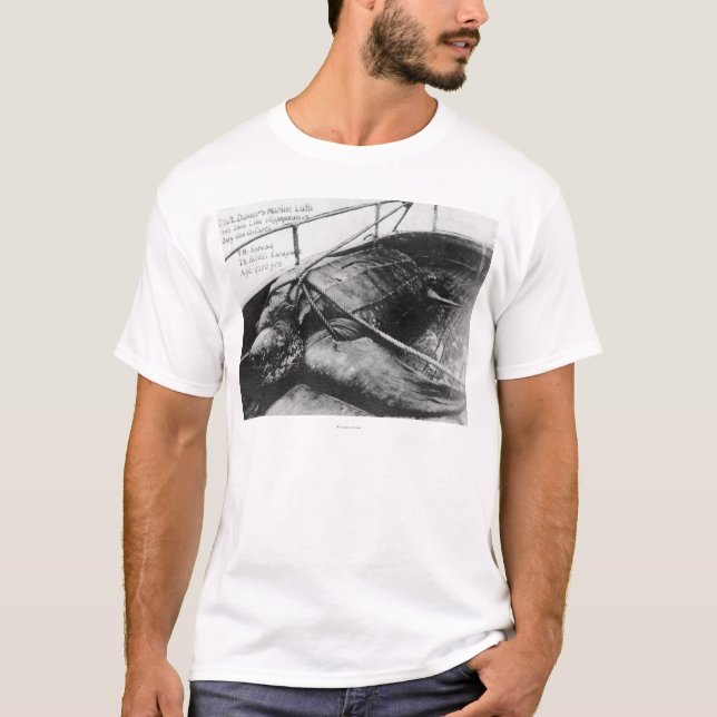 Camiseta Opinião uma tartaruga de mar gigante no captiveiro (Frente)
