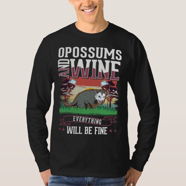 Camiseta Opossum And Wine Trash Cat Possum Opossum (Frente)