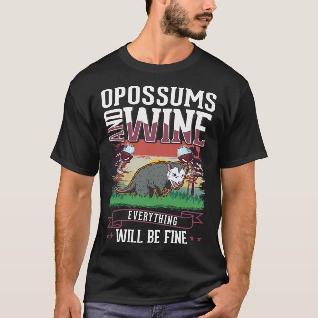 Camiseta Opossum And Wine Trash Cat Possum Opossum (Frente)