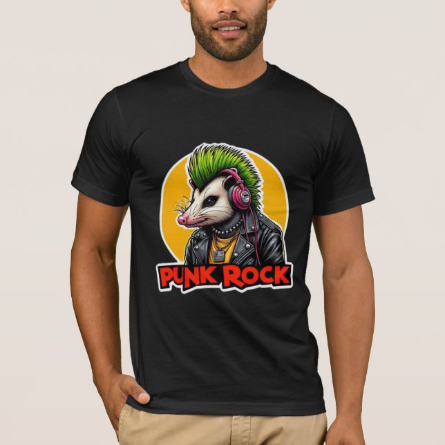 CAMISETA OPOSSUM PUNK ROCK GREEN (Frente)