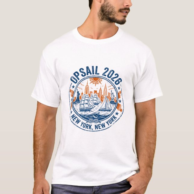 Camiseta OpSail 2026 Evento Marítimo da Cidade de Nova York (Frente)