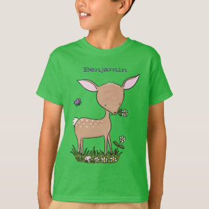Camiseta Óptica de desenho animado de veado de bebê feliz