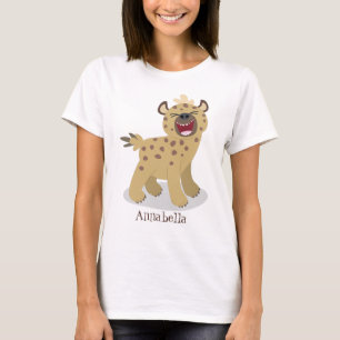 Camiseta Óptica hiena engraçada rindo ilustração de desenho