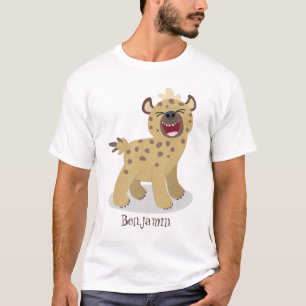 Camiseta Óptica hiena engraçada rindo ilustração de desenho