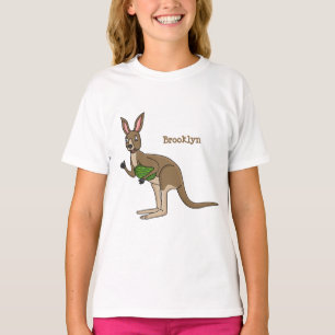 Camiseta Óptica ilustração de canguru australiano feliz 