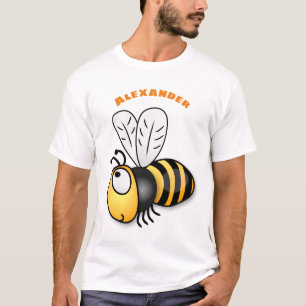 Camiseta Óptica ilustração de desenho animado de abelha fel