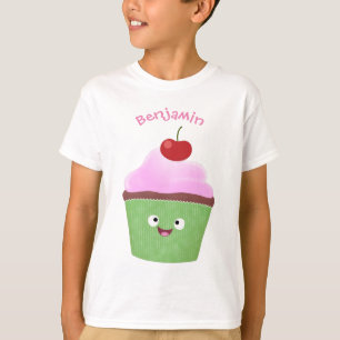 Camiseta Óptica ilustração do desenho animado do cupcake