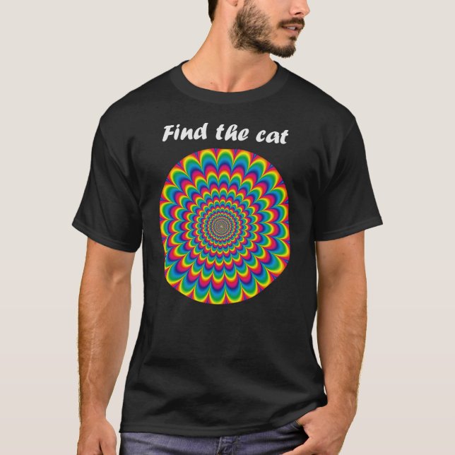 Camiseta Optical illusion Find the cat (Frente)