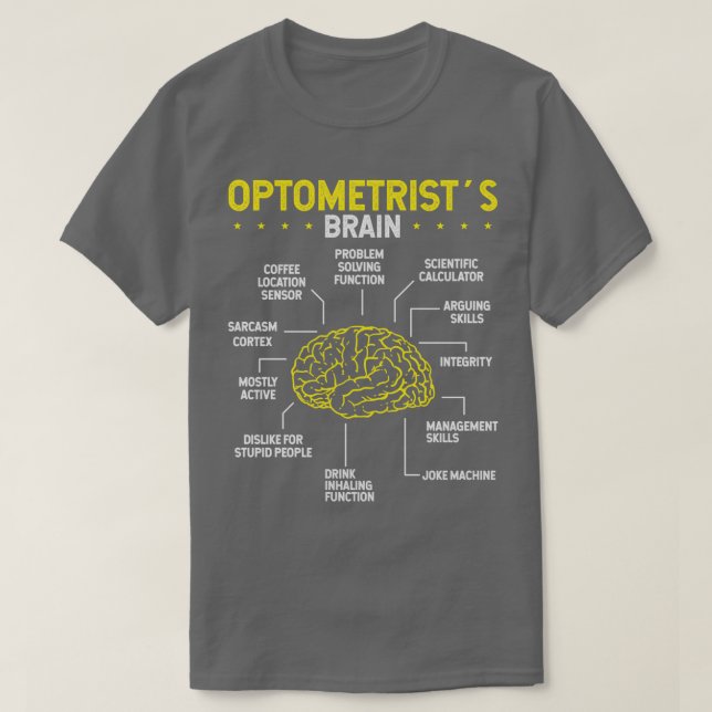 Camiseta Optician Brain Optomestry Glasses Eye Whisperer (Frente do Design)