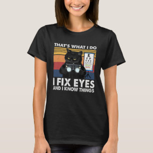 Camiseta Óptico Gato Preto É Isso Que Eu Faço Corrigir Olho