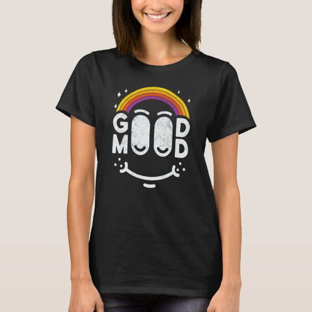 Camiseta Optimistic Good Mood good vibe laughing positive v (Frente)
