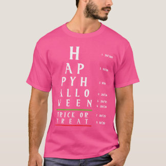 Camiseta Optometria Halloween Optometrista Médico de Olhos