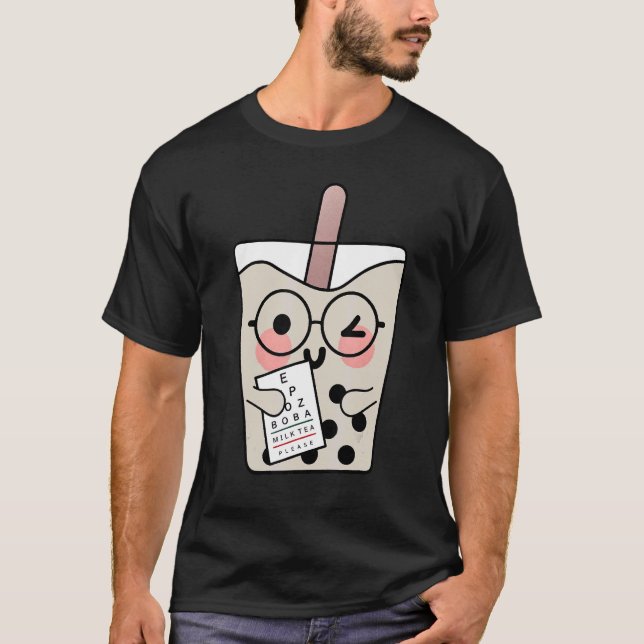Camiseta Optometrista Boba Tea Eye Chart Tecnici Oftálmico (Frente)