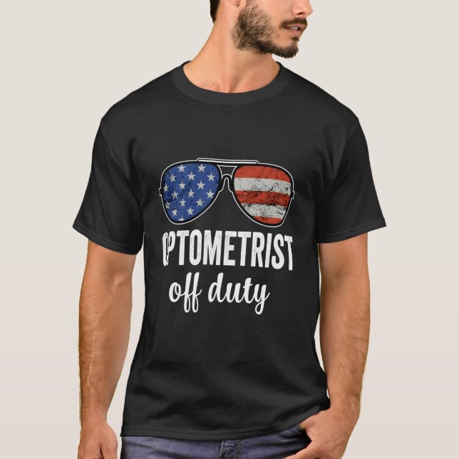 Camiseta Optometrista de Duty Flag Americano (Frente)