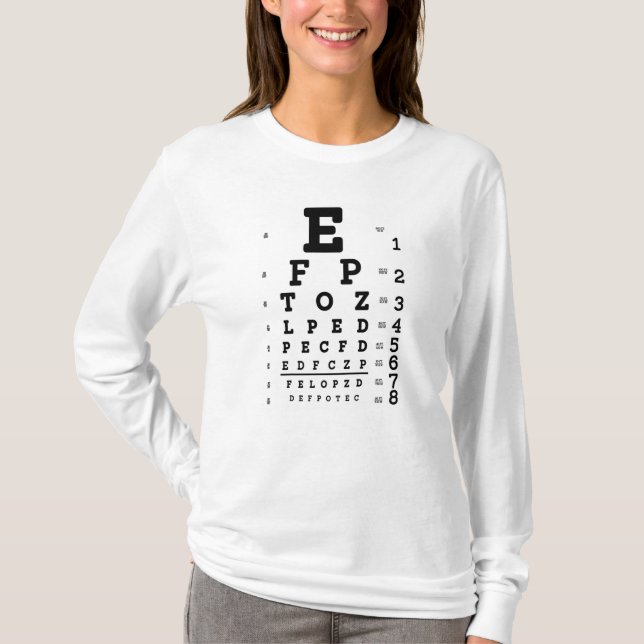 Camiseta Optometrista do Gráfico de Olhos (Frente)