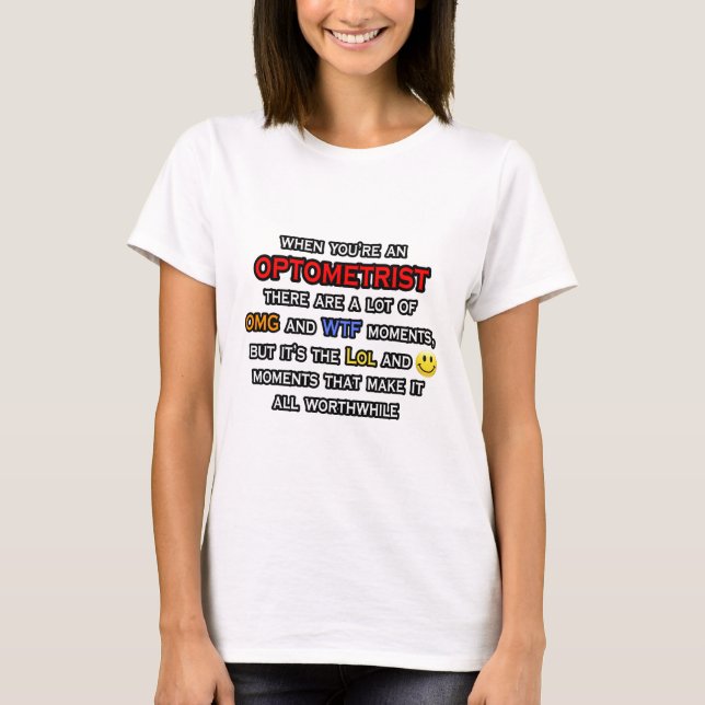 Camiseta Optometrista... OMG WTF LOL (Frente)